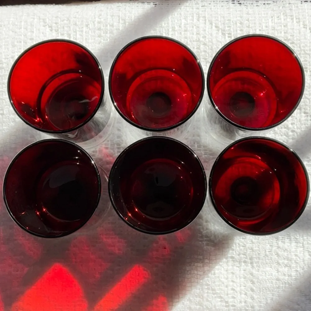 Arcoroc Luminarc France Ruby Red 4 oz. Juice Glasses Set of 6